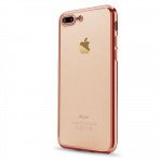 Wholesale iPhone 7 Plus Crystal Clear Electroplate Hybrid Case (Rose Gold)